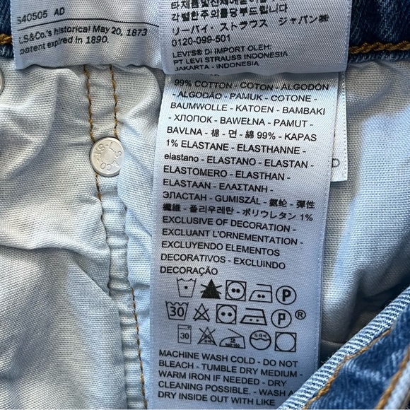 Levis Shorts Womens 32 Blue Denim Jean 501 Cut Off Button Fly High Rise Ladies - Picture 6 of 11